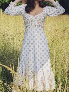 Tuckernuck Smith & Quinn Marigold Midi Cottagecore Dress New Size Medium